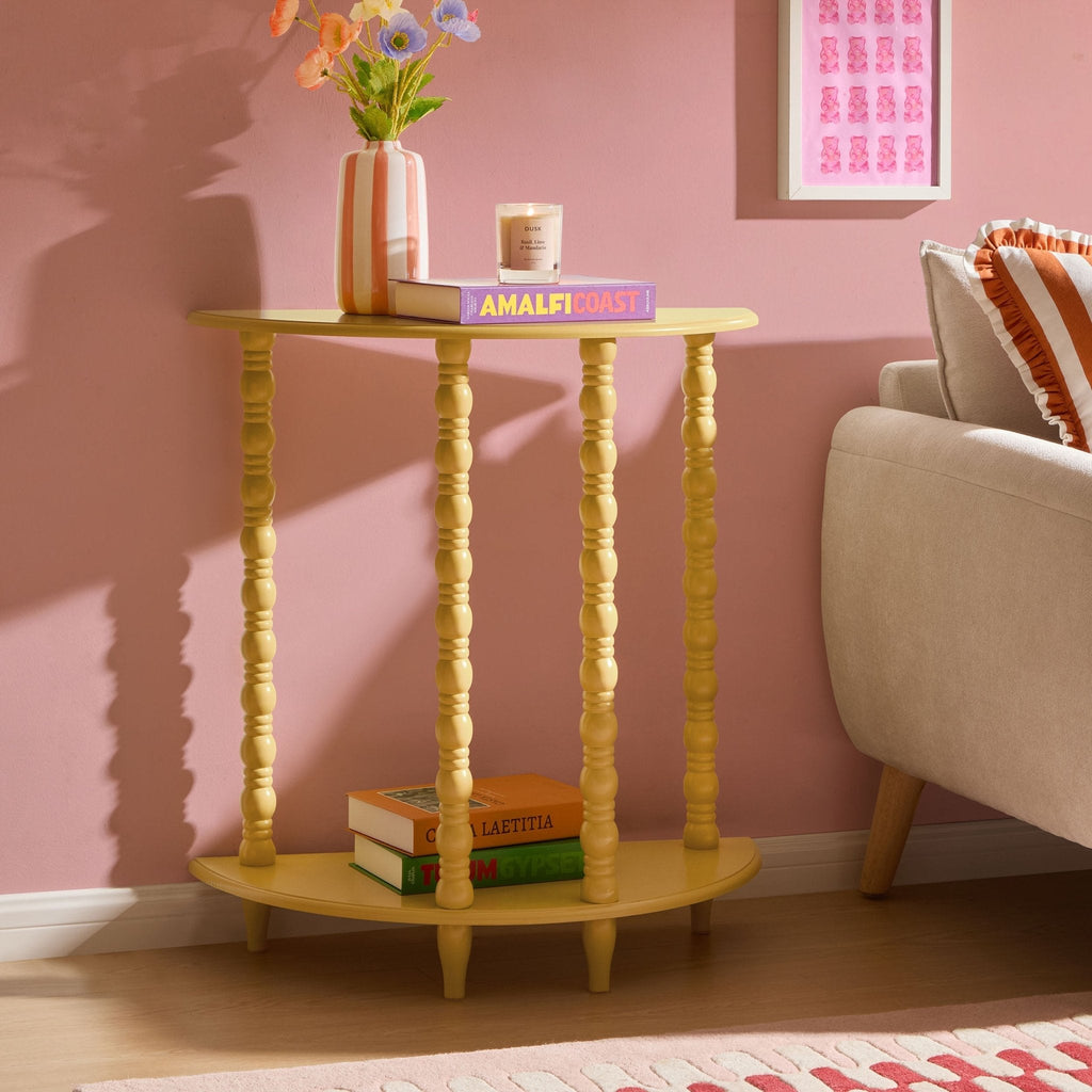 Dusklia - Bonnie Bobbin Console Table - Vibrant Yellow