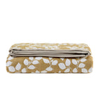 Dusklia - Bordeaux Contrast Floral Matelasse Bedspread - Mustard