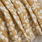 Dusklia - Bordeaux Contrast Floral Matelasse Bedspread - Mustard