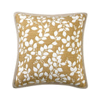 Dusklia - Bordeaux Contrast Floral Matelasse Cushion Cover - Mustard