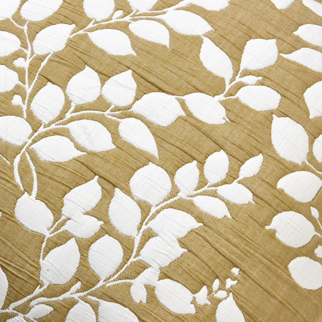Dusklia - Bordeaux Contrast Floral Matelasse Cushion Cover - Mustard