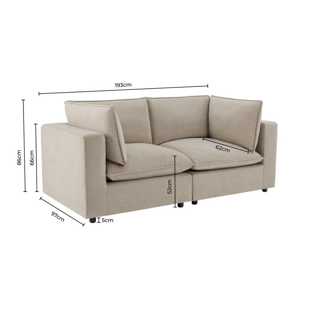 Dusklia - Boston 2 Seater Sofa - Sand