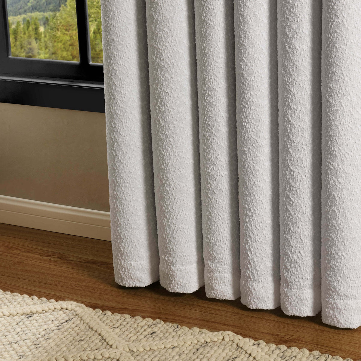 Dusklia - Boucle Blackout Curtains - White