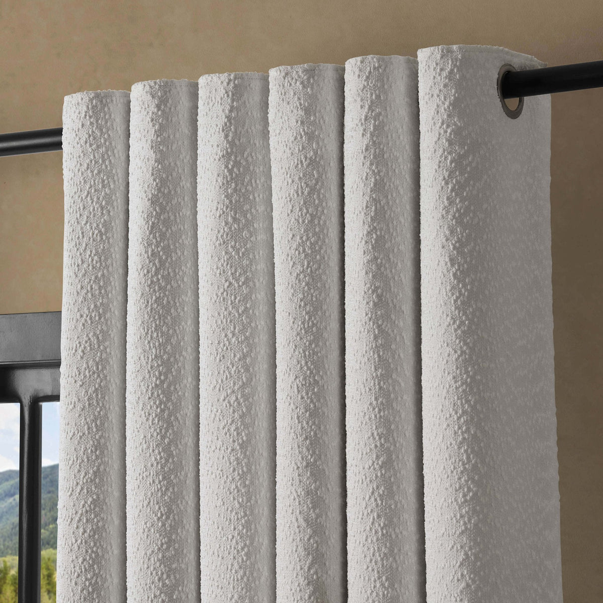 Dusklia - Boucle Blackout Curtains - White