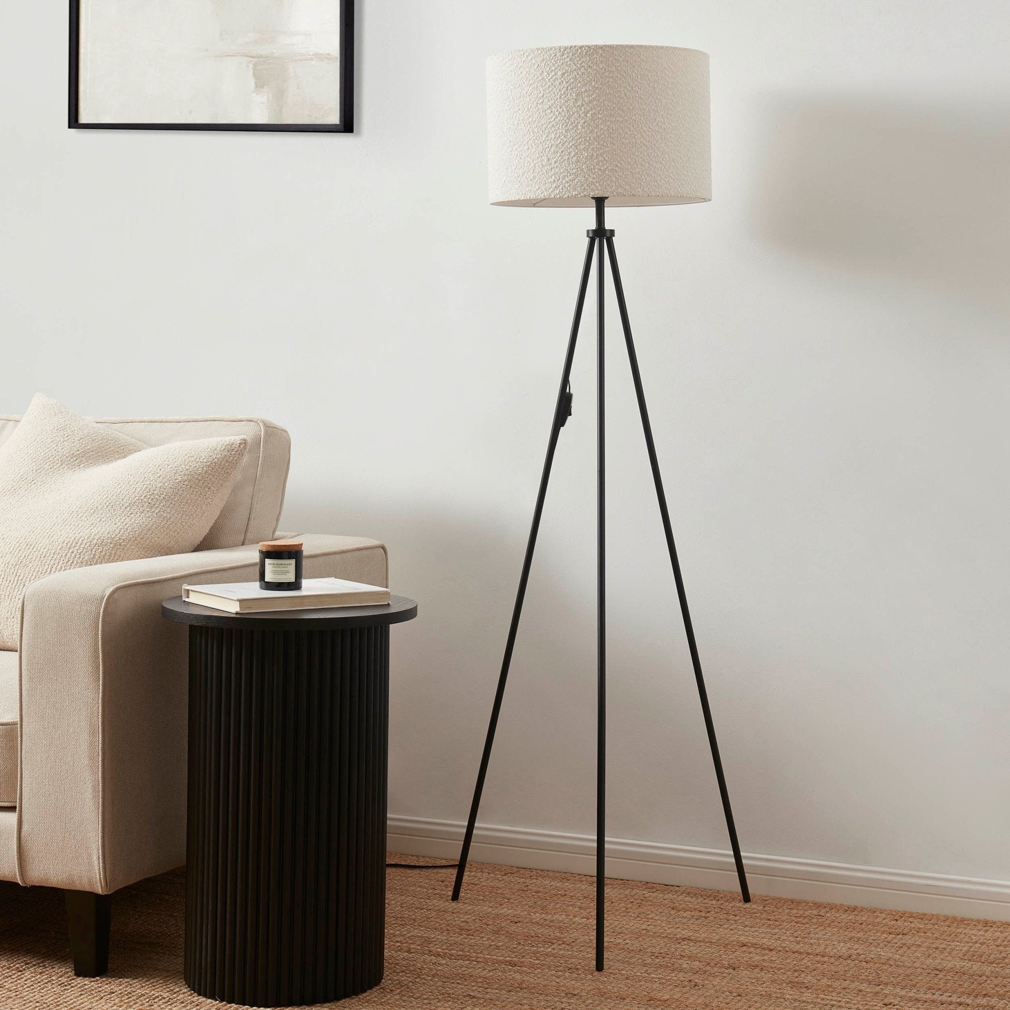 Dusklia - Boucle Floor Lamp - Ecru