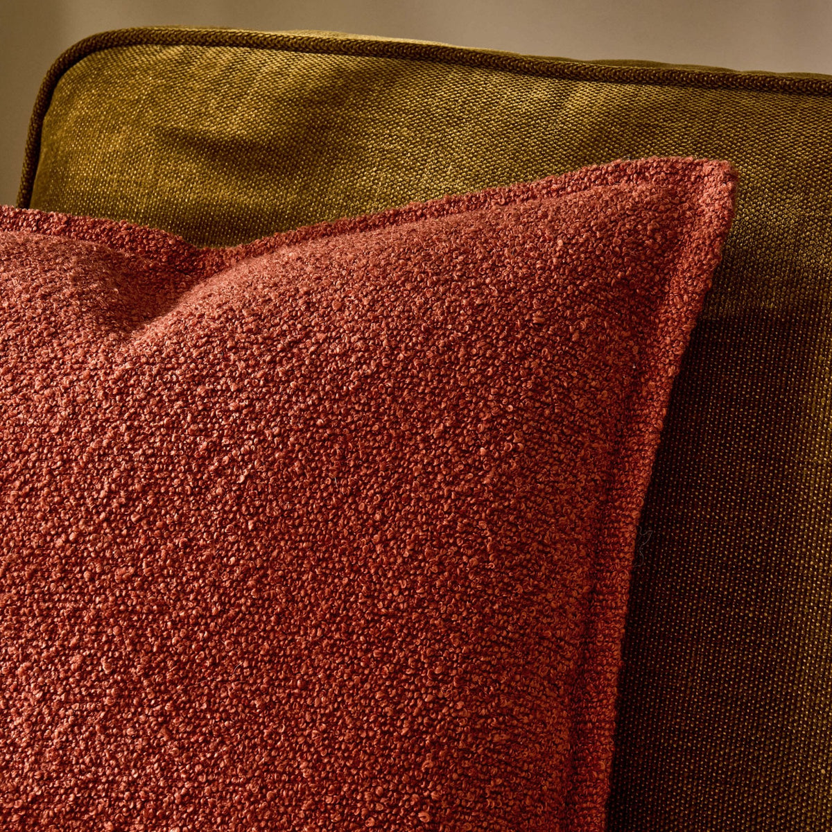 Dusklia - Boucle Sofa Cushion Cover - Rust