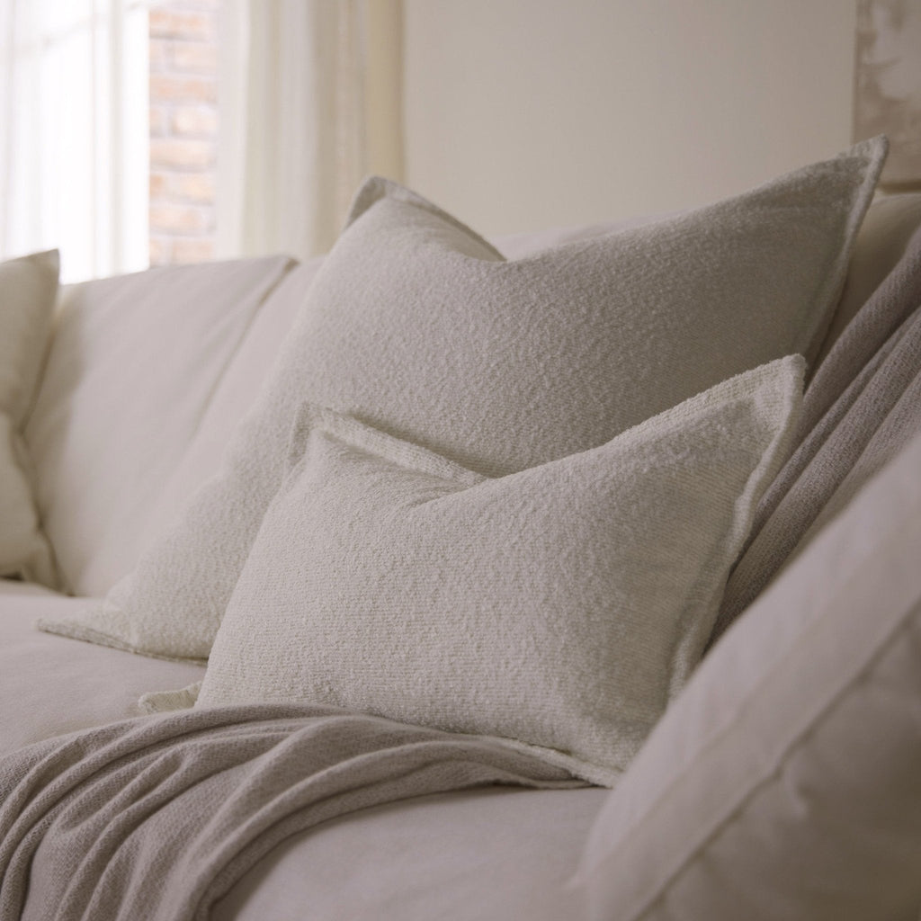 Dusklia - Boucle Sofa Cushion Cover - White