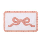 Dusklia - Bow Tufted Bath Mat - Pink/White