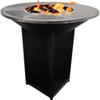 Brasero Barbecue REVO Bilbao – Acier 100 cm – Plaque circulaire – Rangement à bois intégré