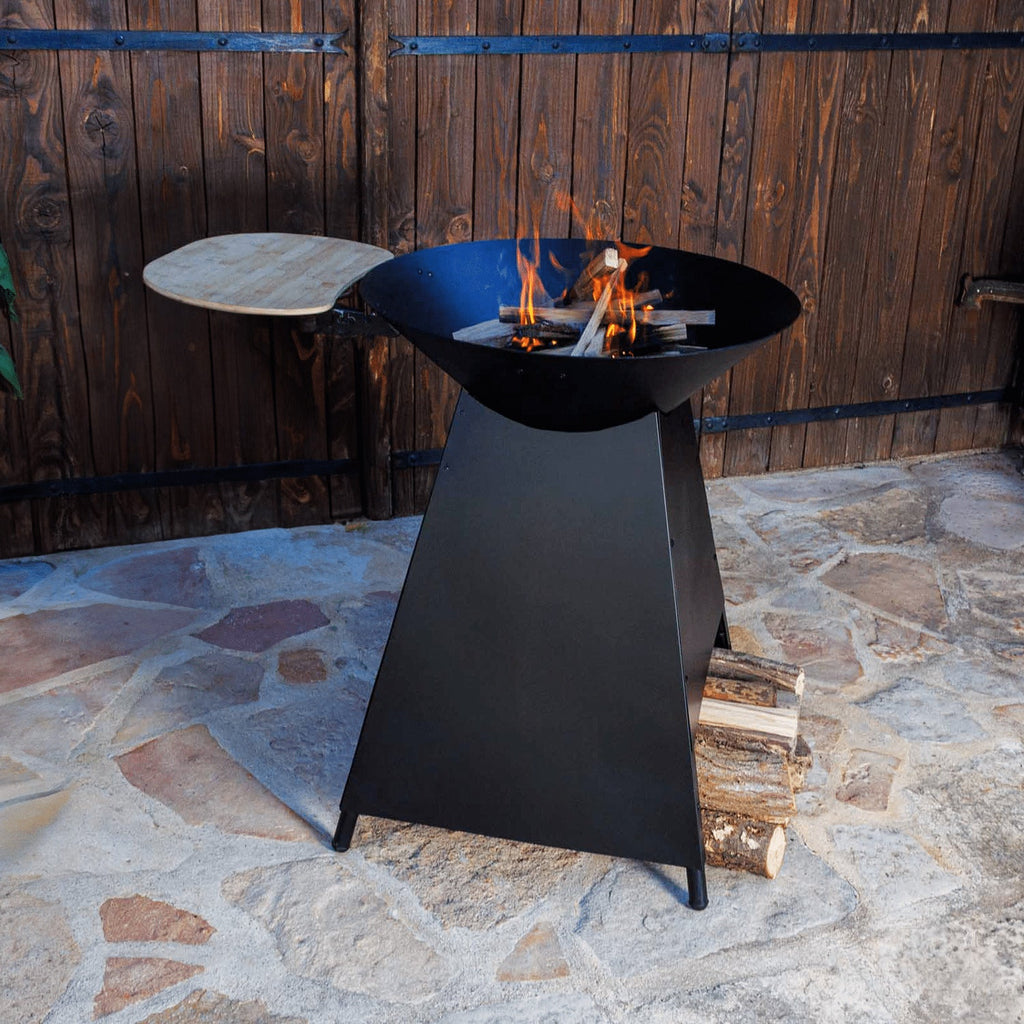 Brasero de cuisson bois & charbon avec plaque en fonte émaillée REVO Vulcan
