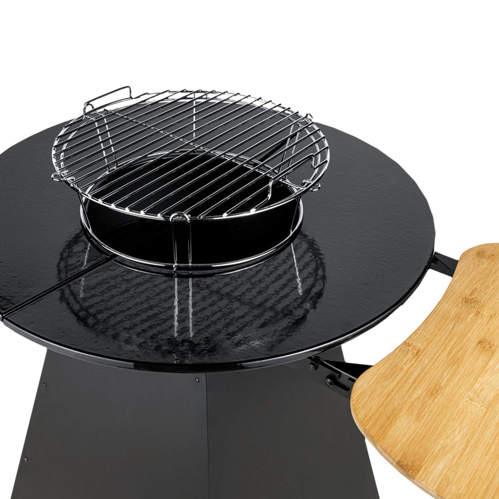 Brasero de cuisson bois & charbon avec plaque en fonte émaillée REVO Vulcan