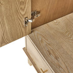 Dusklia - Brianna Concave 2 Door Wardrobe with Drawers - Light Wood