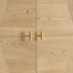 Dusklia - Brianna Concave 2 Door Wardrobe with Drawers - Light Wood