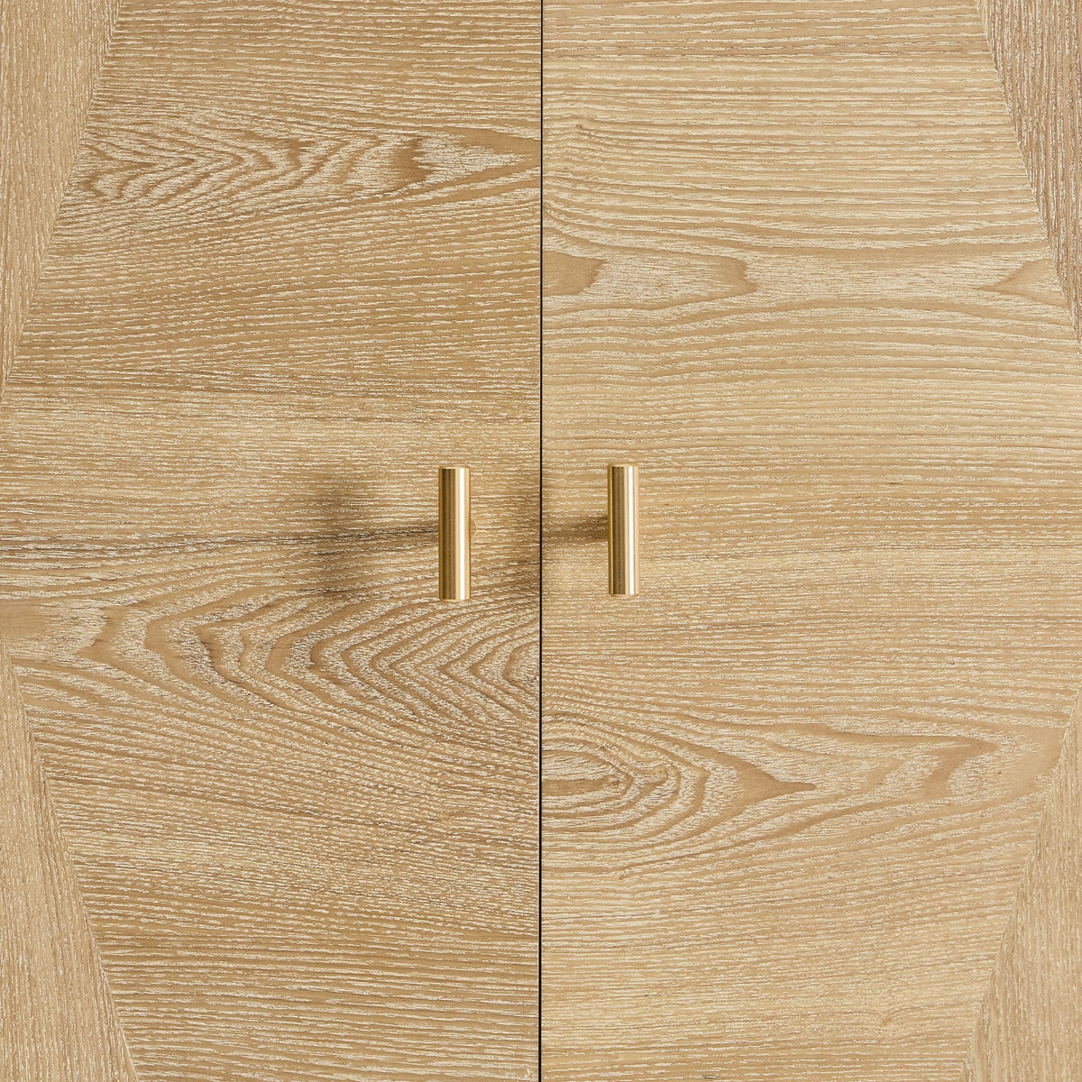 Dusklia - Brianna Concave 2 Door Wardrobe with Drawers - Light Wood