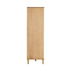 Dusklia - Brianna Concave 2 Door Wardrobe with Drawers - Light Wood