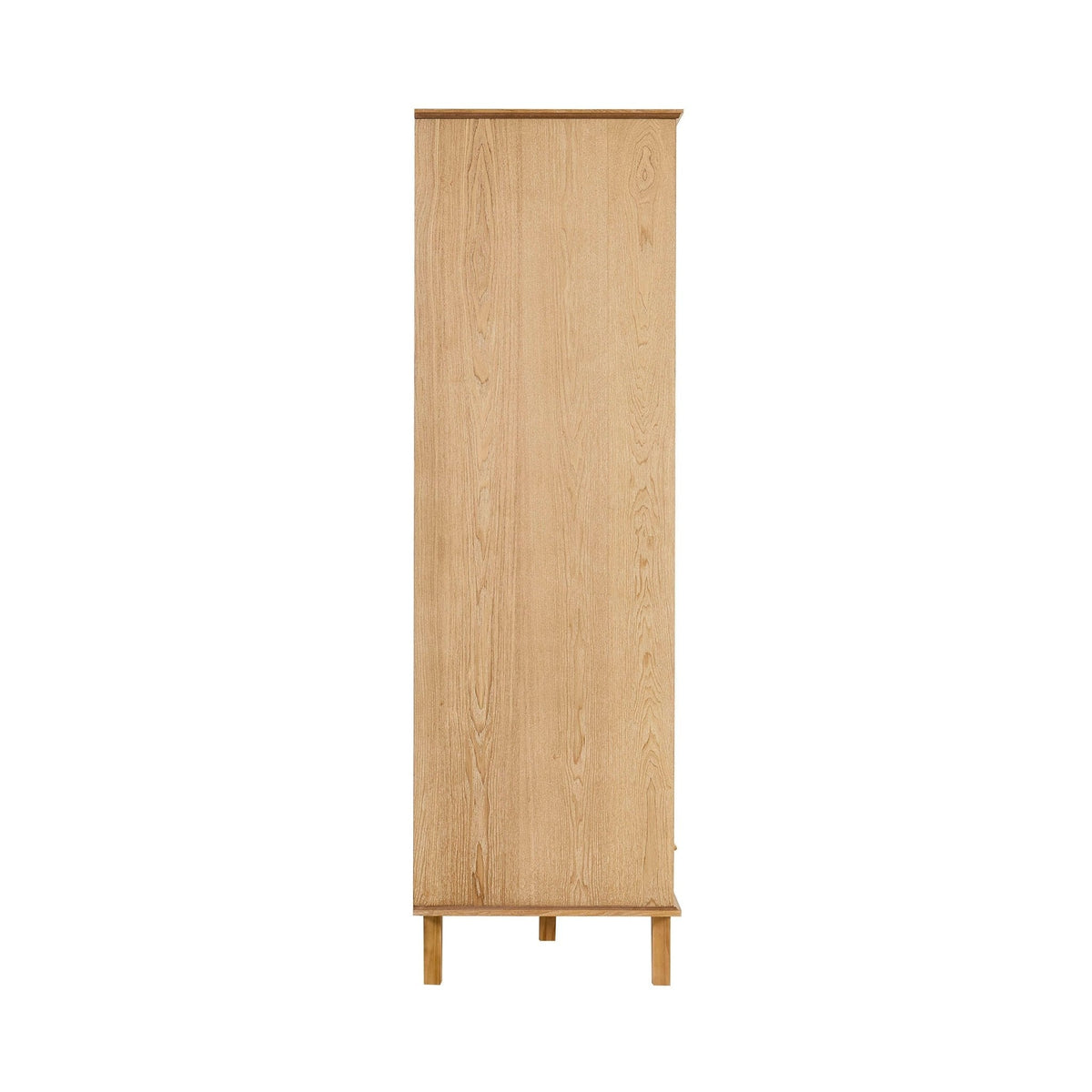 Dusklia - Brianna Concave 2 Door Wardrobe with Drawers - Light Wood