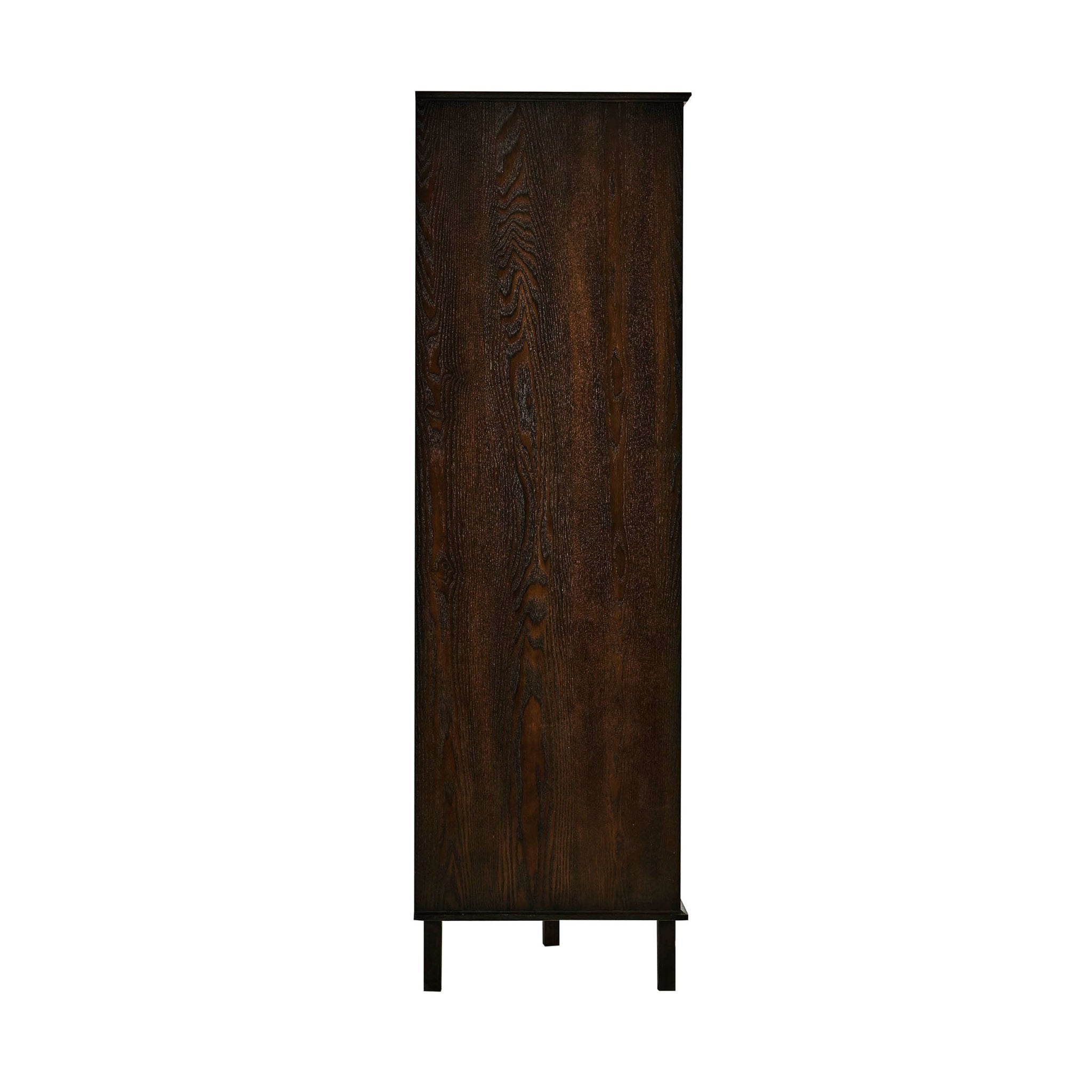 Dusklia - Brianna Concave 2 Door Wardrobe with Drawers - Walnut