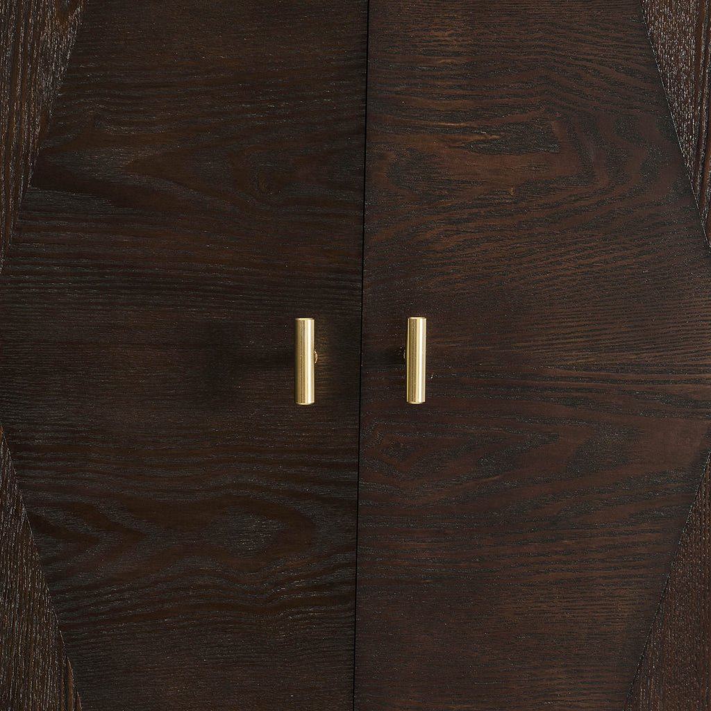 Dusklia - Brianna Concave 2 Door Wardrobe with Drawers - Walnut