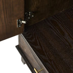 Dusklia - Brianna Concave 2 Door Wardrobe with Drawers - Walnut