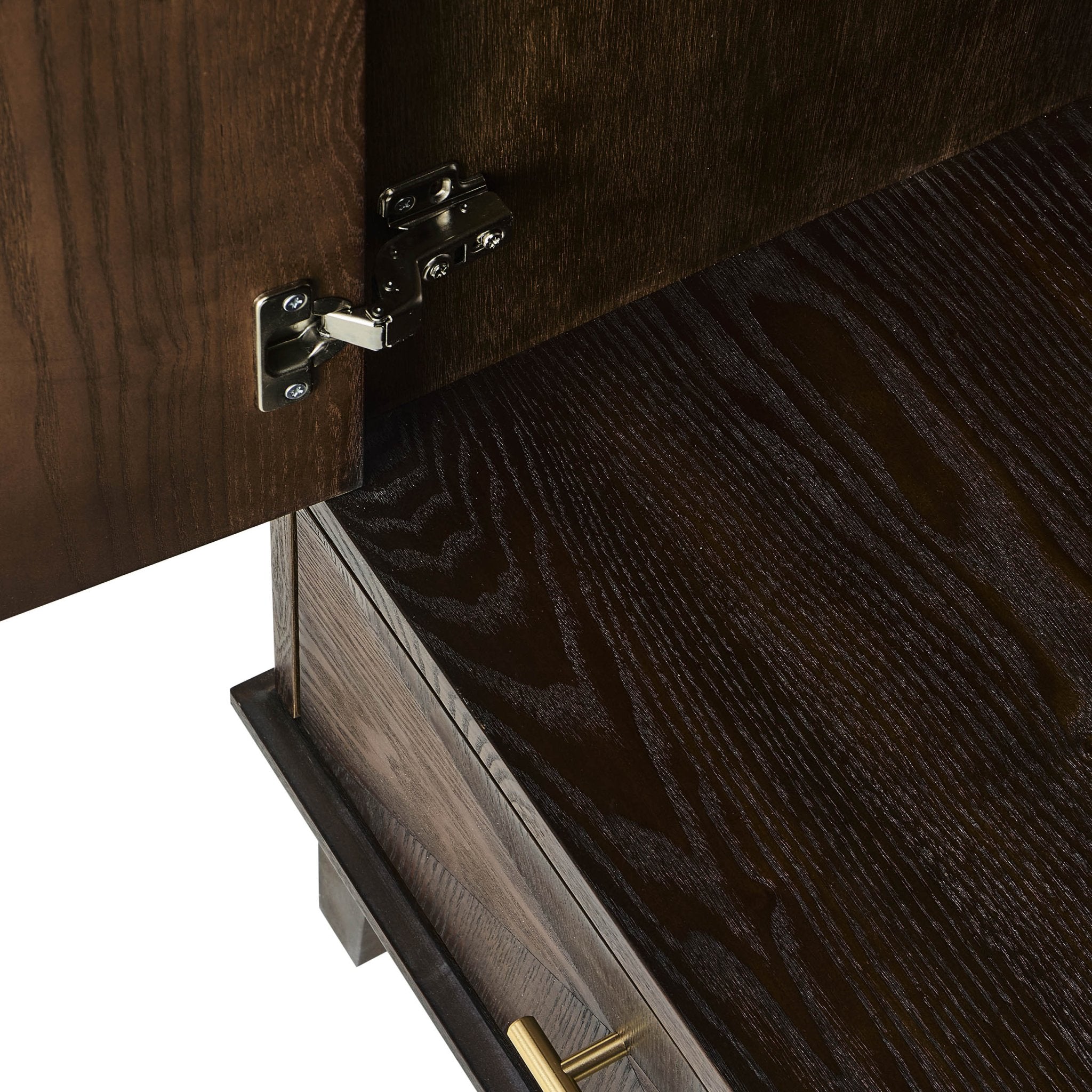 Dusklia - Brianna Concave 2 Door Wardrobe with Drawers - Walnut