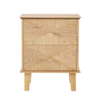 Dusklia - Brianna Concave 2 Drawer Bedside Table - Light Wood