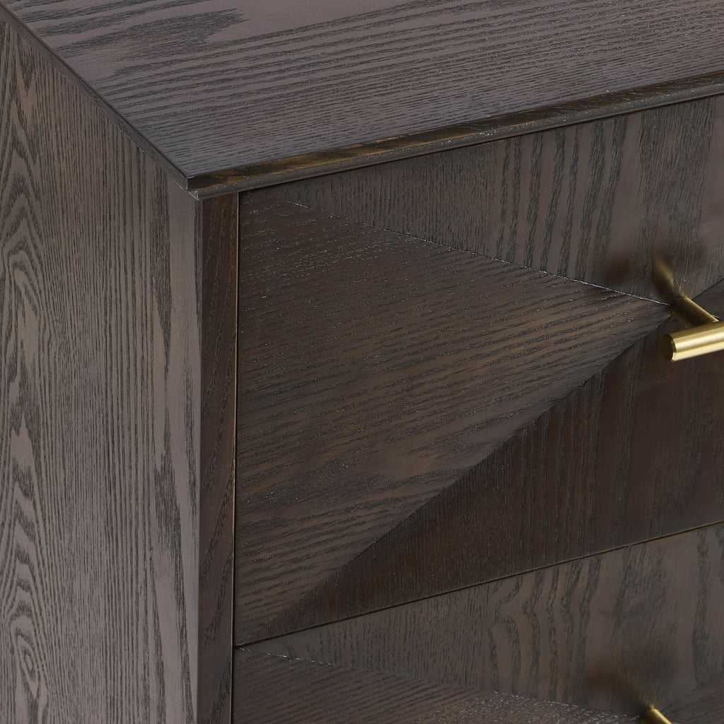 Dusklia - Brianna Concave 2 Drawer Bedside Table - Walnut