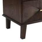Dusklia - Brianna Concave 2 Drawer Bedside Table - Walnut