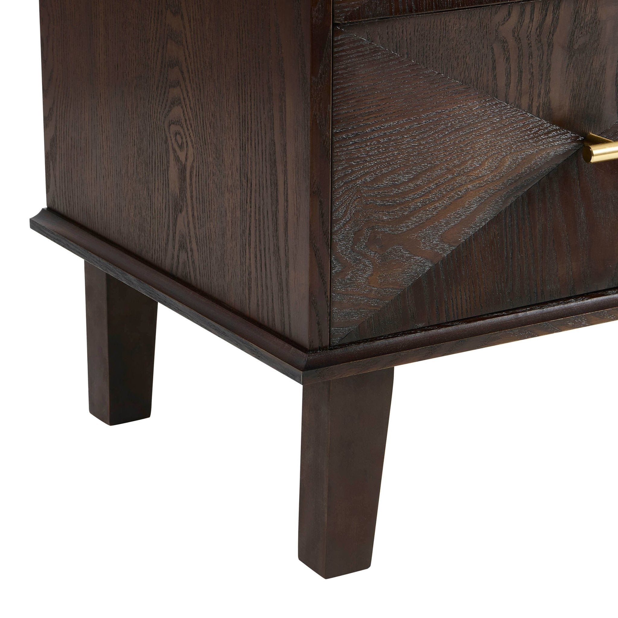 Dusklia - Brianna Concave 2 Drawer Bedside Table - Walnut