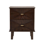 Dusklia - Brianna Concave 2 Drawer Bedside Table - Walnut