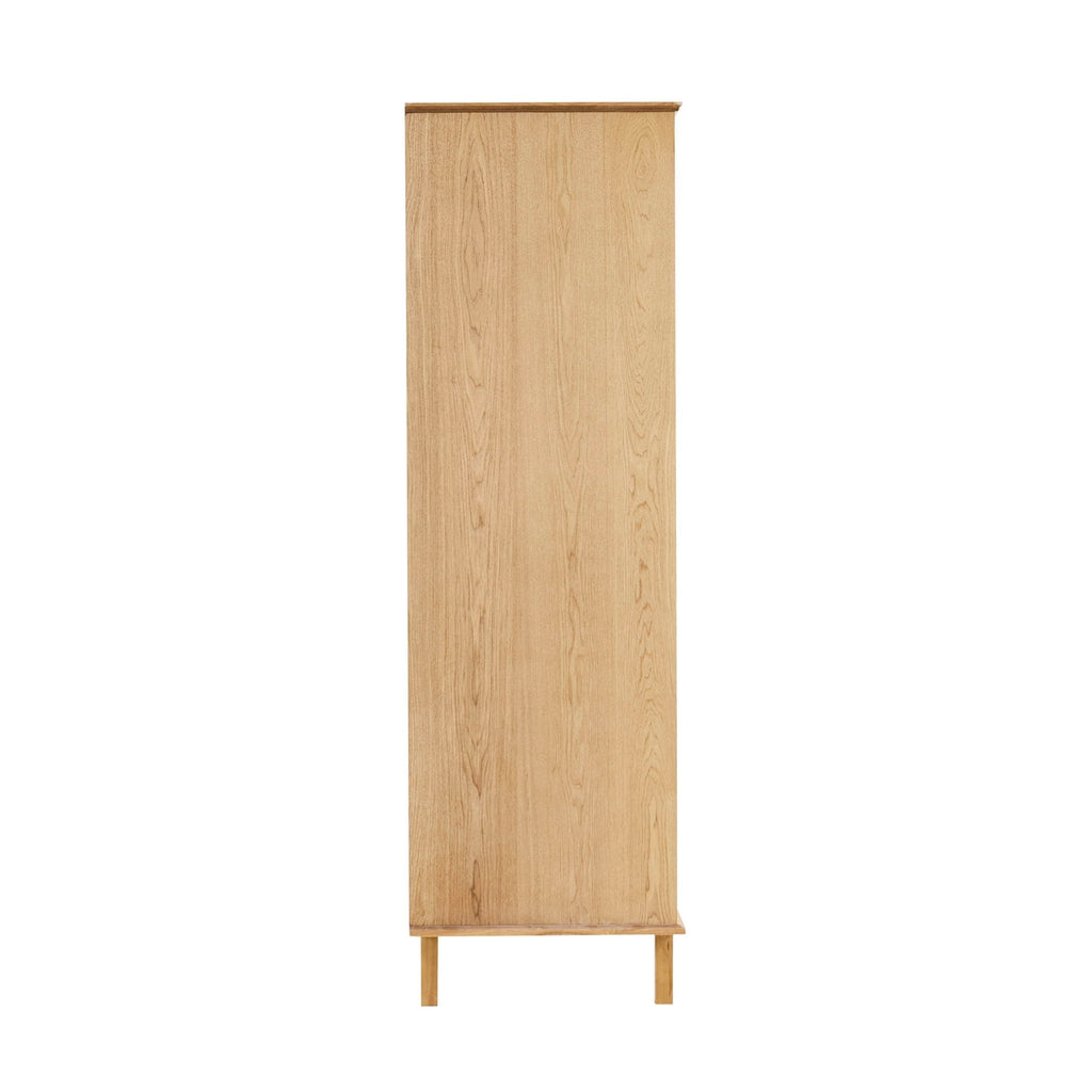 Dusklia - Brianna Concave 3 Door Wardrobe with Drawers - Light Wood