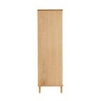 Dusklia - Brianna Concave 3 Door Wardrobe with Drawers - Light Wood