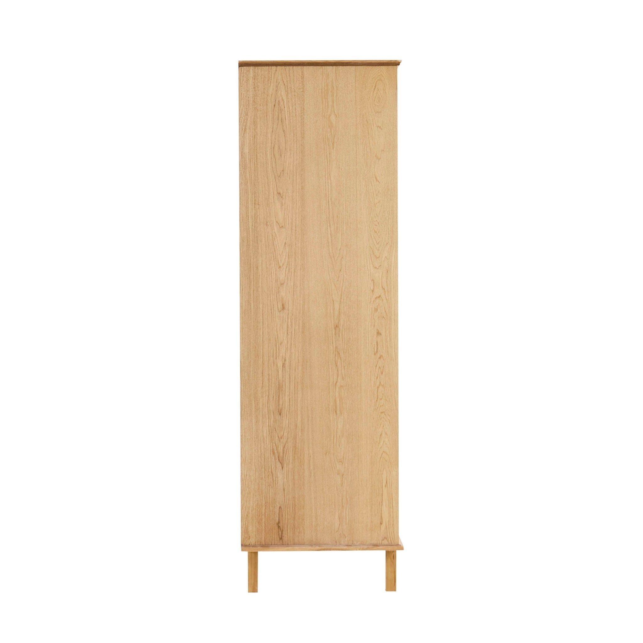 Dusklia - Brianna Concave 3 Door Wardrobe with Drawers - Light Wood
