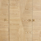 Dusklia - Brianna Concave 3 Door Wardrobe with Drawers - Light Wood