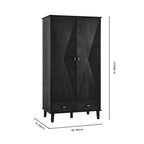 Dusklia - Brianna Concave 3 Door Wardrobe with Drawers - Light Wood
