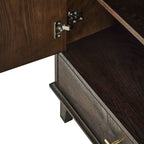 Dusklia - Brianna Concave 3 Door Wardrobe with Drawers - Walnut