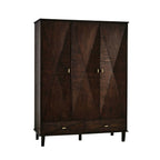 Dusklia - Brianna Concave 3 Door Wardrobe with Drawers - Walnut