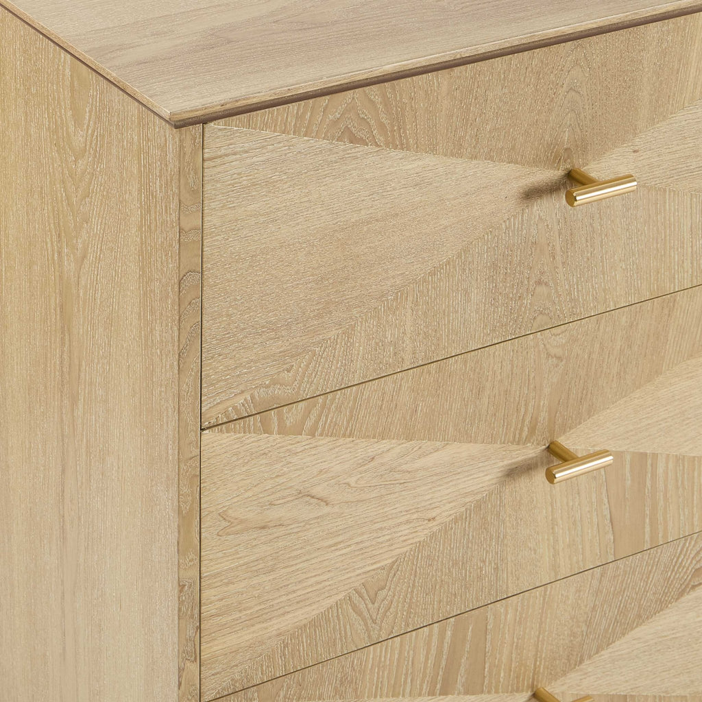 Dusklia - Brianna Concave 6 Drawer Chest - Light Wood