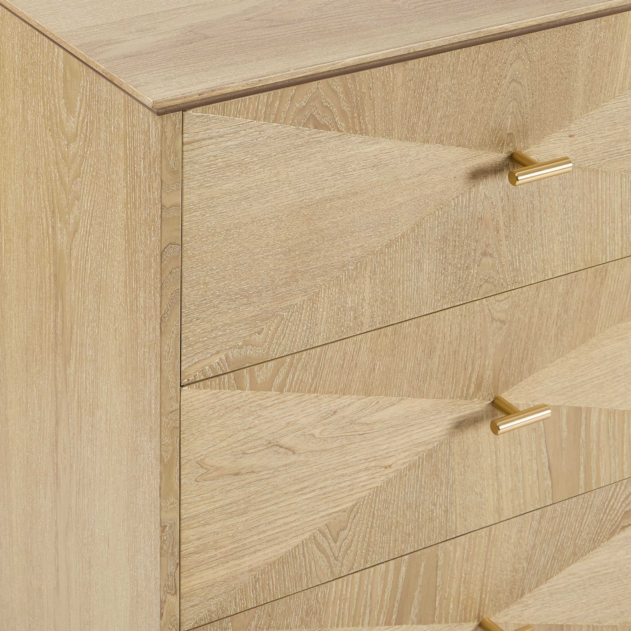 Dusklia - Brianna Concave 6 Drawer Chest - Light Wood