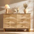Dusklia - Brianna Concave 6 Drawer Chest - Light Wood