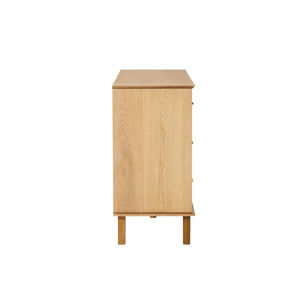 Dusklia - Brianna Concave 6 Drawer Chest - Light Wood