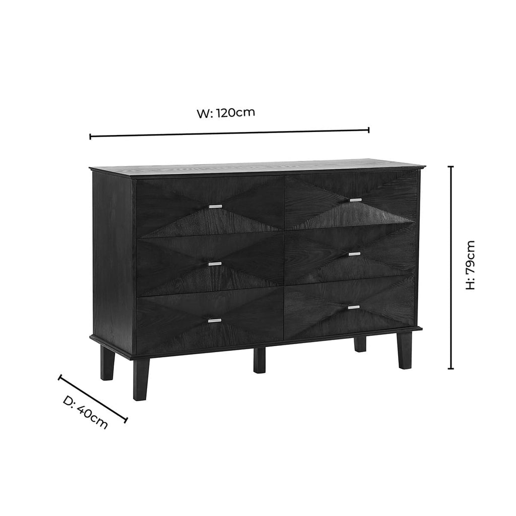Dusklia - Brianna Concave 6 Drawer Chest - Light Wood