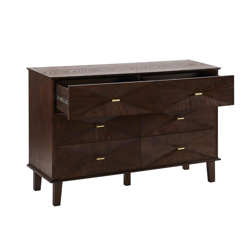 Dusklia - Brianna Concave 6 Drawer Chest - Walnut