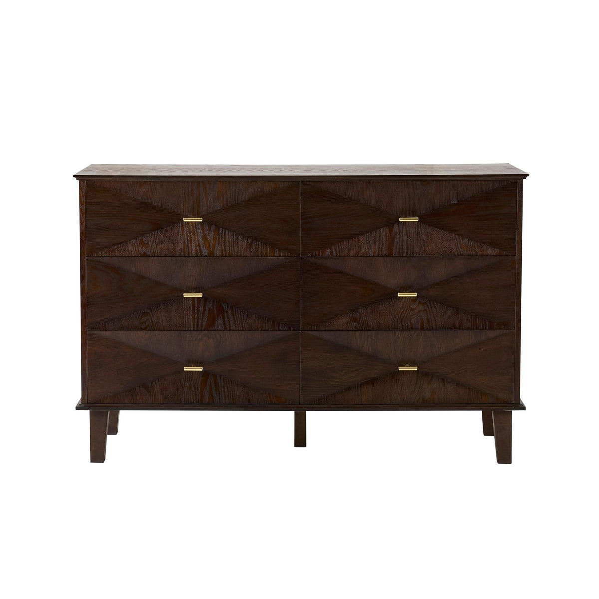 Dusklia - Brianna Concave 6 Drawer Chest - Walnut