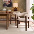 Dusklia - Bridget Set of 2 Dining Chairs - Chenille Oatmeal