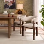 Dusklia - Bridget Set of 2 Dining Chairs - Chenille Oatmeal