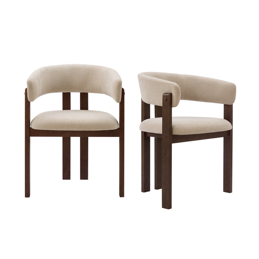 Dusklia - Bridget Set of 2 Dining Chairs - Chenille Oatmeal