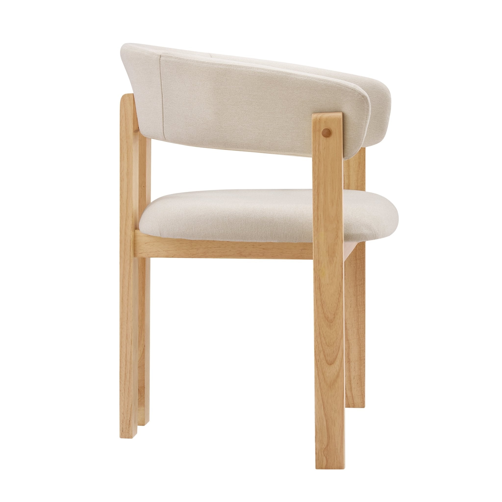 Dusklia - Bridget Set of 2 Dining Chairs - Cream Linen