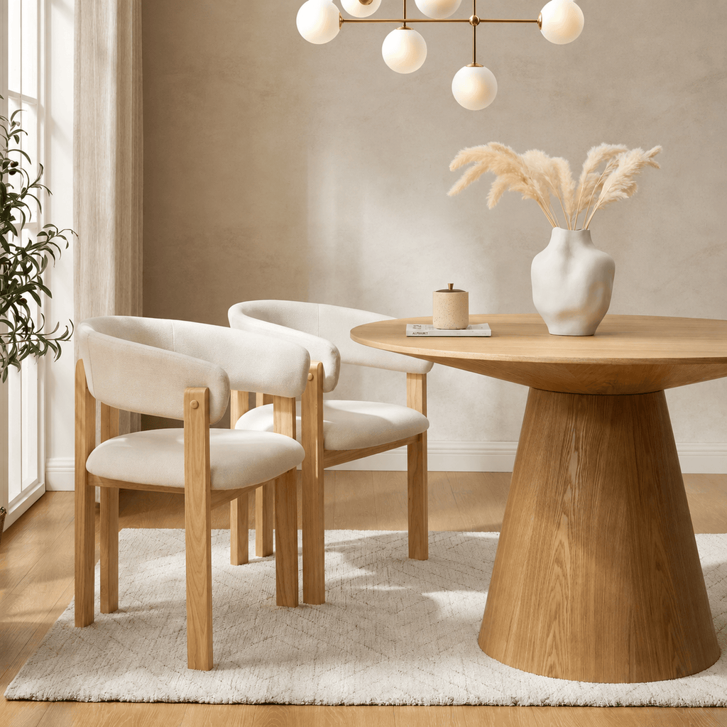 Dusklia - Bridget Set of 2 Dining Chairs - Cream Linen