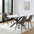 Dusklia - Brooke Oval Extendable 4-6 Seater Dining Table - Stone/Black