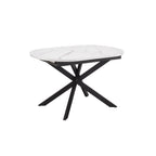 Dusklia - Brooke Oval Extendable 4-6 Seater Dining Table - Stone/Black